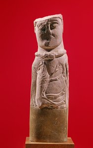 God met een torque en een wild zwijn, uit Euffingneix (kalksteen) door Gallo Roman
